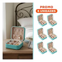 Pack6 Estuche para Joyas Mini Portatil Verde con Gran Espacio